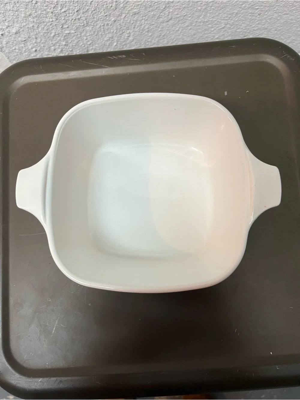 Corningware White Casserole with Blue Floral Design